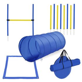 Dog Agility Tools 4PCS Set PE Jumps Stop Box Outdoor Training Equipment Blue Yellow Dog Agility Tools 4PCS Set PE Jumps Stop Box Outdoor Training Equipment Blue Yellow